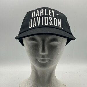 Harley Davidson Embroidered‎ Black Baseball Cap Hat Motorcycle Biker Adult